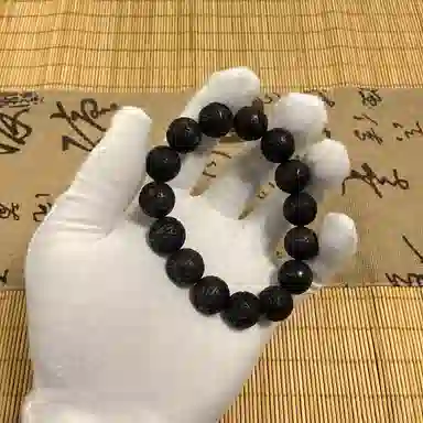 耳玺 精雕招财进宝有钱花转运铜钱新中式古风文玩盘玩复古国潮小众高级感 黑檀 手串 男女同款情侣款