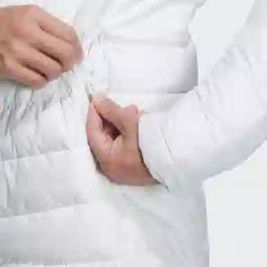 adidas Wind. Rdy Heat Repellent Water Repellent Full Zip Down Jacket Logo