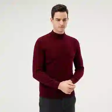 恒源祥 厚款半高领纯羊毛针织毛衣 男款