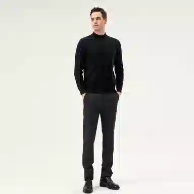 恒源祥 厚款半高领纯羊毛针织毛衣 男款