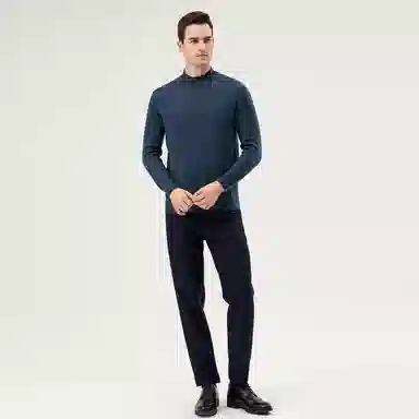 恒源祥 厚款半高领纯羊毛针织毛衣 男款