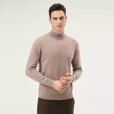 恒源祥 厚款半高领纯羊毛针织毛衣 男款