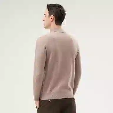 恒源祥 厚款半高领纯羊毛针织毛衣 男款