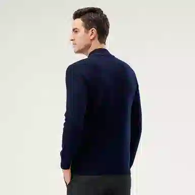 恒源祥 厚款半高领纯羊毛针织毛衣 男款