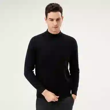 恒源祥 厚款半高领纯羊毛针织毛衣 男款