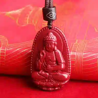 妍韵珠宝 十二生肖本命佛 平安好运吉祥护身符 再造辰砂朱砂 玉石吊坠 男女同款情侣款