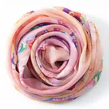 上海故事 春花秋月喷绘真丝长巾 桑蚕丝 丝巾 女款