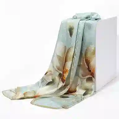 上海故事 桑波缎提花喷绘长巾 桑蚕丝 丝巾 女款 馥锦韶华