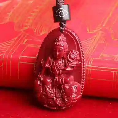 妍韵珠宝 十二生肖本命佛 平安好运吉祥护身符 再造辰砂朱砂 玉石吊坠 男女同款情侣款