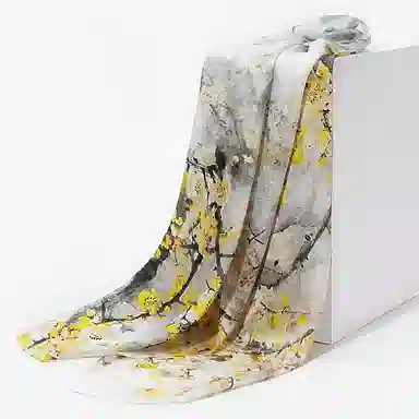 上海故事 桑波缎提花喷绘长巾 桑蚕丝 丝巾 女款 馥锦韶华