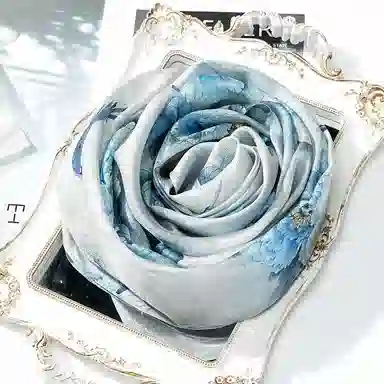 上海故事 桑波缎提花喷绘长巾 桑蚕丝 丝巾 女款 馥锦韶华