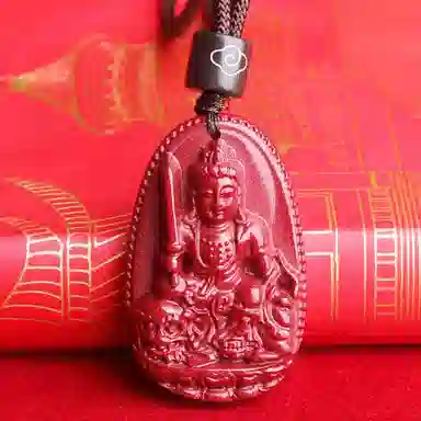 妍韵珠宝 十二生肖本命佛 平安好运吉祥护身符 再造辰砂朱砂 玉石吊坠 男女同款情侣款