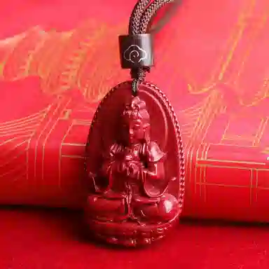 妍韵珠宝 十二生肖本命佛 平安好运吉祥护身符 再造辰砂朱砂 玉石吊坠 男女同款情侣款