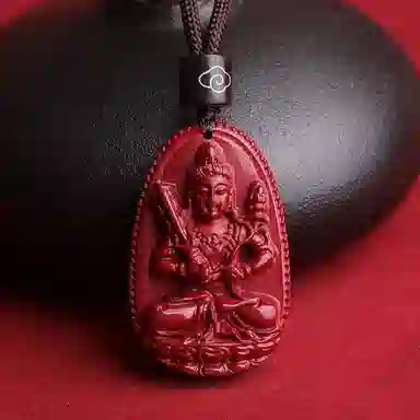 妍韵珠宝 十二生肖本命佛 平安好运吉祥护身符 再造辰砂朱砂 玉石吊坠 男女同款情侣款