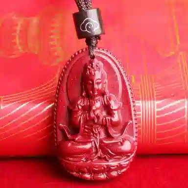 妍韵珠宝 十二生肖本命佛 平安好运吉祥护身符 再造辰砂朱砂 玉石吊坠 男女同款情侣款