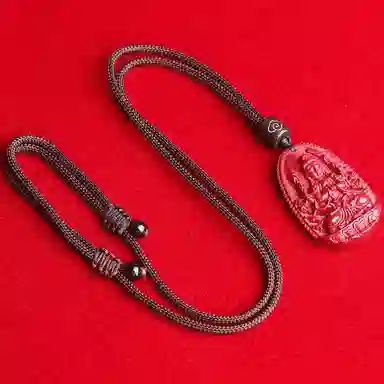 妍韵珠宝 十二生肖本命佛 平安好运吉祥护身符 再造辰砂朱砂 玉石吊坠 男女同款情侣款