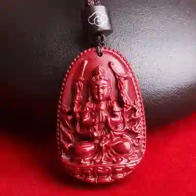 妍韵珠宝 十二生肖本命佛 平安好运吉祥护身符 再造辰砂朱砂 玉石吊坠 男女同款情侣款