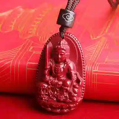 妍韵珠宝 十二生肖本命佛 平安好运吉祥护身符 再造辰砂朱砂 玉石吊坠 男女同款情侣款