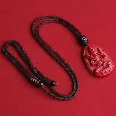 妍韵珠宝 十二生肖本命佛 平安好运吉祥护身符 再造辰砂朱砂 玉石吊坠 男女同款情侣款