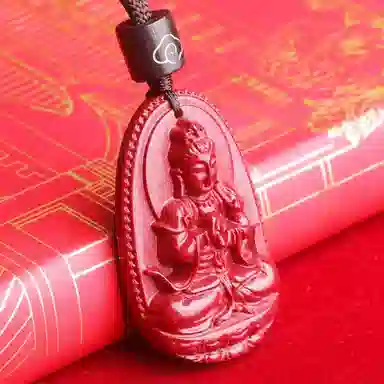 妍韵珠宝 十二生肖本命佛 平安好运吉祥护身符 再造辰砂朱砂 玉石吊坠 男女同款情侣款