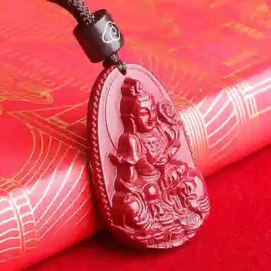 妍韵珠宝 十二生肖本命佛 平安好运吉祥护身符 再造辰砂朱砂 玉石吊坠 男女同款情侣款