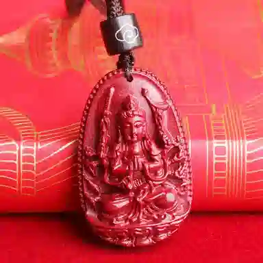 妍韵珠宝 十二生肖本命佛 平安好运吉祥护身符 再造辰砂朱砂 玉石吊坠 男女同款情侣款