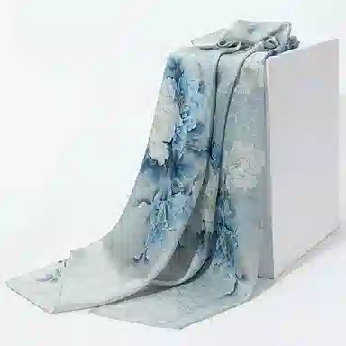 上海故事 桑波缎提花喷绘长巾 桑蚕丝 丝巾 女款 馥锦韶华