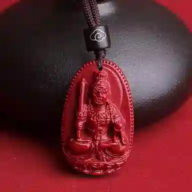 妍韵珠宝 十二生肖本命佛 平安好运吉祥护身符 再造辰砂朱砂 玉石吊坠 男女同款情侣款