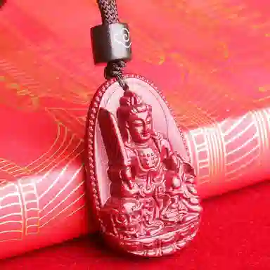 妍韵珠宝 十二生肖本命佛 平安好运吉祥护身符 再造辰砂朱砂 玉石吊坠 男女同款情侣款