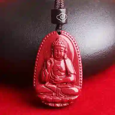 妍韵珠宝 十二生肖本命佛 平安好运吉祥护身符 再造辰砂朱砂 玉石吊坠 男女同款情侣款