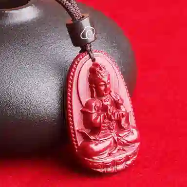 妍韵珠宝 十二生肖本命佛 平安好运吉祥护身符 再造辰砂朱砂 玉石吊坠 男女同款情侣款