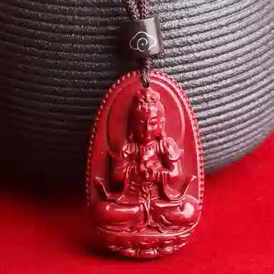 妍韵珠宝 十二生肖本命佛 平安好运吉祥护身符 再造辰砂朱砂 玉石吊坠 男女同款情侣款