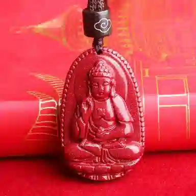 妍韵珠宝 十二生肖本命佛 平安好运吉祥护身符 再造辰砂朱砂 玉石吊坠 男女同款情侣款