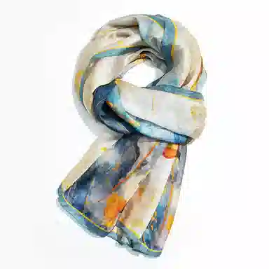 上海故事 桑波缎提花喷绘长巾 桑蚕丝 丝巾 女款 馥锦韶华