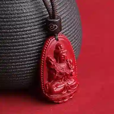 妍韵珠宝 十二生肖本命佛 平安好运吉祥护身符 再造辰砂朱砂 玉石吊坠 男女同款情侣款