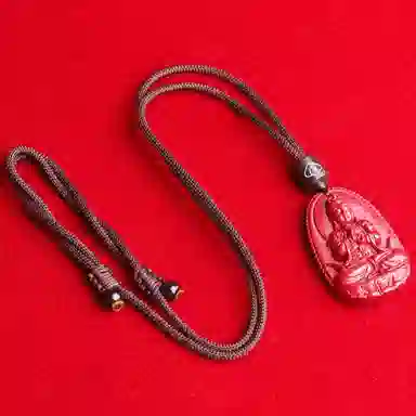 妍韵珠宝 十二生肖本命佛 平安好运吉祥护身符 再造辰砂朱砂 玉石吊坠 男女同款情侣款