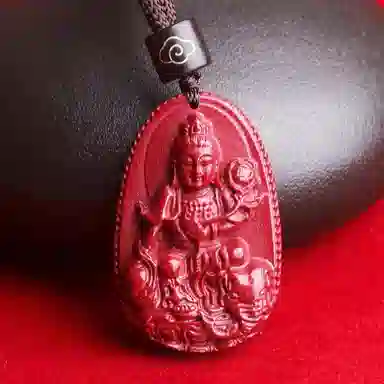 妍韵珠宝 十二生肖本命佛 平安好运吉祥护身符 再造辰砂朱砂 玉石吊坠 男女同款情侣款