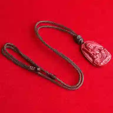 妍韵珠宝 十二生肖本命佛 平安好运吉祥护身符 再造辰砂朱砂 玉石吊坠 男女同款情侣款