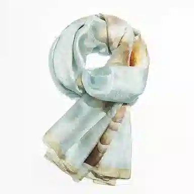 上海故事 桑波缎提花喷绘长巾 桑蚕丝 丝巾 女款 馥锦韶华