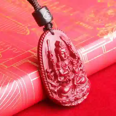 妍韵珠宝 十二生肖本命佛 平安好运吉祥护身符 再造辰砂朱砂 玉石吊坠 男女同款情侣款