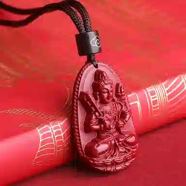 妍韵珠宝 十二生肖本命佛 平安好运吉祥护身符 再造辰砂朱砂 玉石吊坠 男女同款情侣款