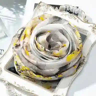 上海故事 桑波缎提花喷绘长巾 桑蚕丝 丝巾 女款 馥锦韶华