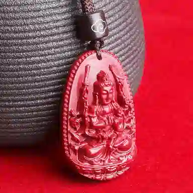 妍韵珠宝 十二生肖本命佛 平安好运吉祥护身符 再造辰砂朱砂 玉石吊坠 男女同款情侣款