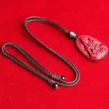 妍韵珠宝 十二生肖本命佛 平安好运吉祥护身符 再造辰砂朱砂 玉石吊坠 男女同款情侣款