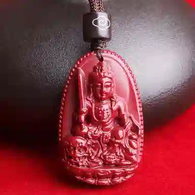 妍韵珠宝 十二生肖本命佛 平安好运吉祥护身符 再造辰砂朱砂 玉石吊坠 男女同款情侣款