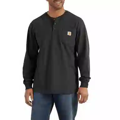 Carhartt K128 HEAVYWEIGHT LONG-SLEEVE POCKET HENLEY T-SHIRTT LOOSE FIT