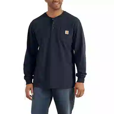 Carhartt K128 HEAVYWEIGHT LONG-SLEEVE POCKET HENLEY T-SHIRTT LOOSE FIT