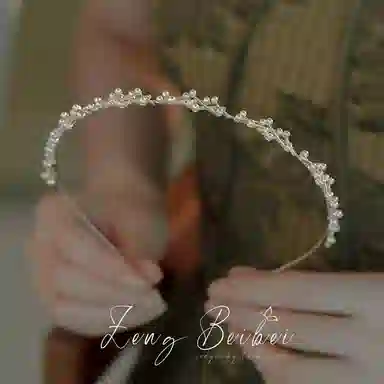 妖娆猫 温柔仙女珍珠头箍 森系百搭头饰 气质法式简约细款外出发饰饰品超仙发卡发夹子 合金 发箍 女款