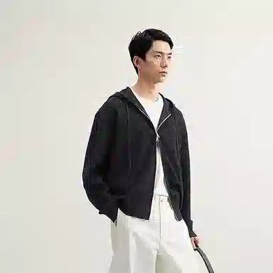 速写 纯色简约日常开襟针织衫 男款