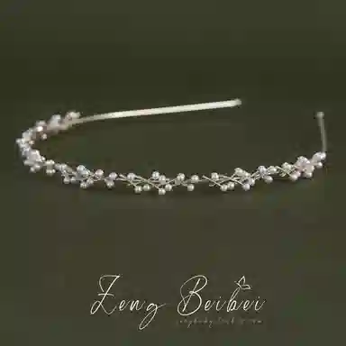 妖娆猫 温柔仙女珍珠头箍 森系百搭头饰 气质法式简约细款外出发饰饰品超仙发卡发夹子 合金 发箍 女款